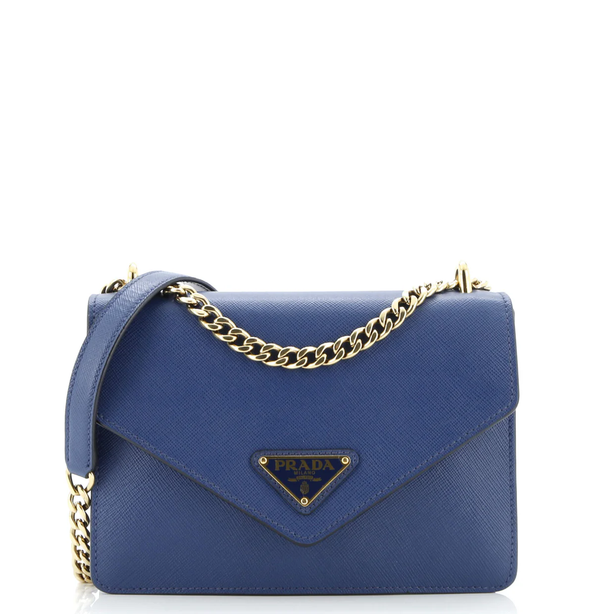 Envelope Flap Chain Shoulder bag Saffiano Leather Small - Deep Luxury