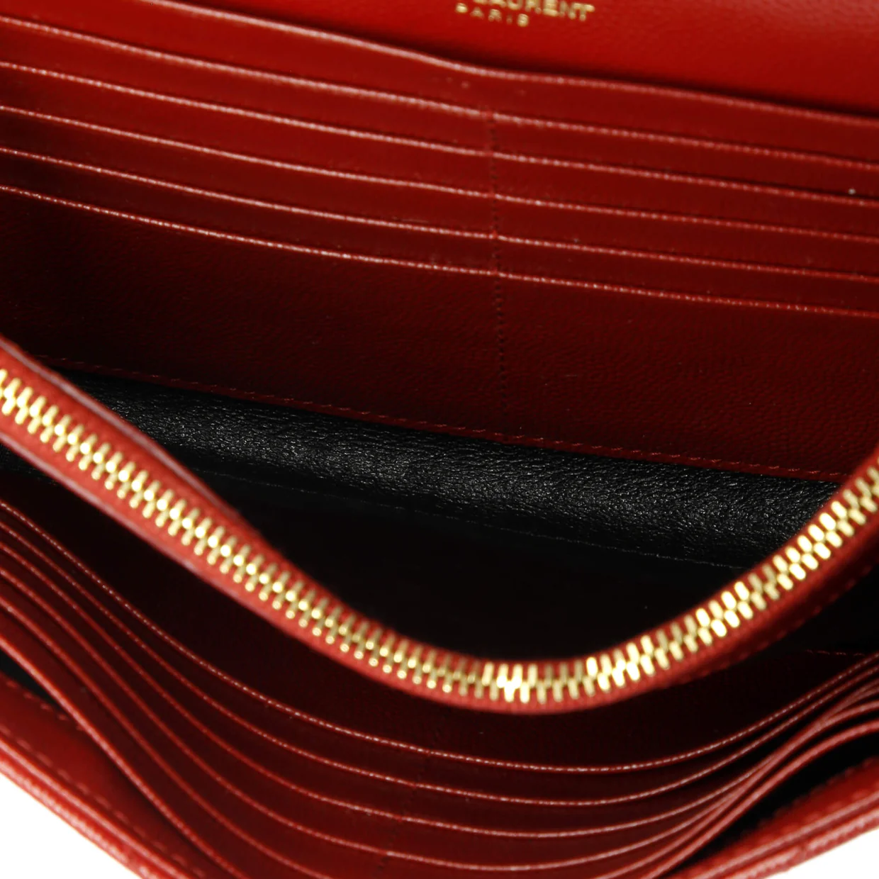 Classic Monogram Wallet on Chain Matelasse Chevron Leather Medium - Deep Luxury