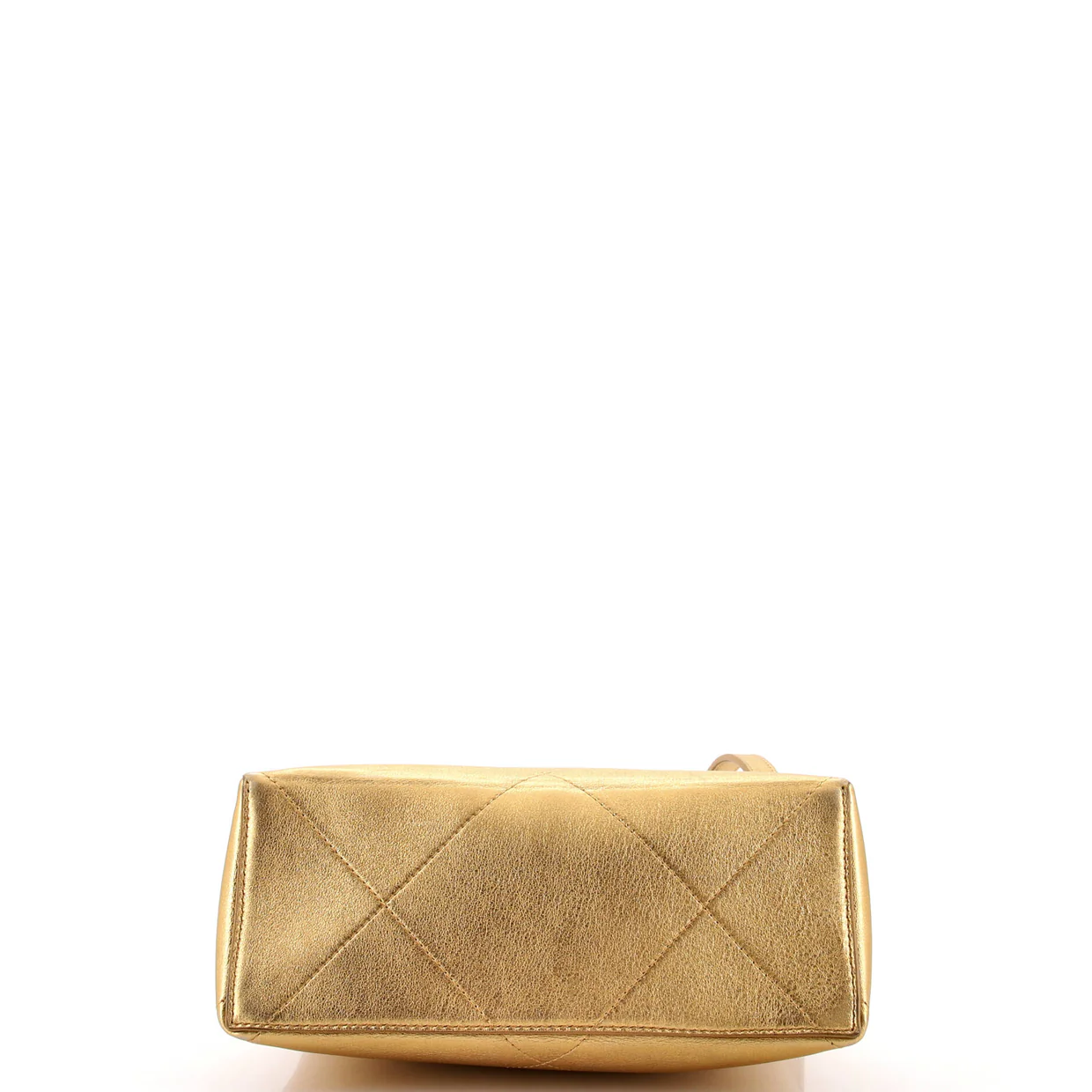 Logo Kisslock Frame Bag Quilted Calfskin Small - Deep Luxury