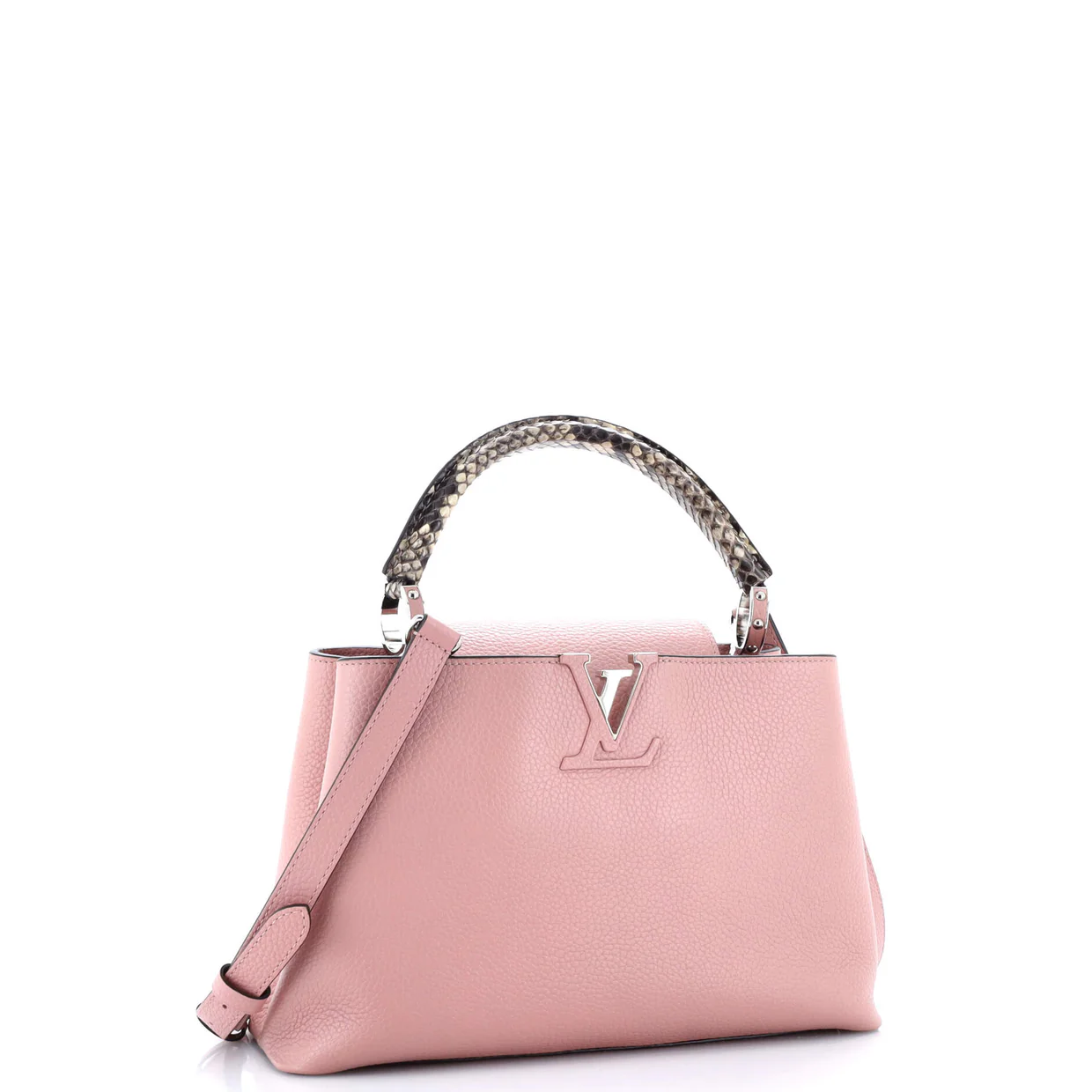 Capucines Bag Leather with Python PM - Deep Luxury