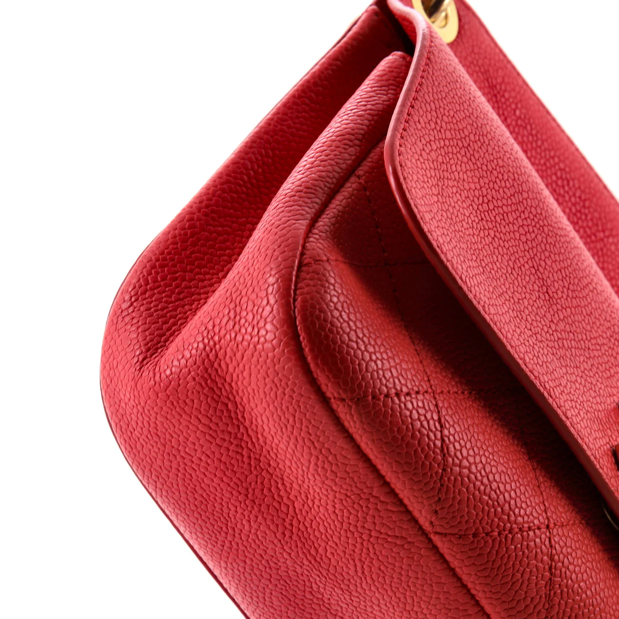 CC Top Handle Flap Bag Stitched Caviar Small - Deep Luxury