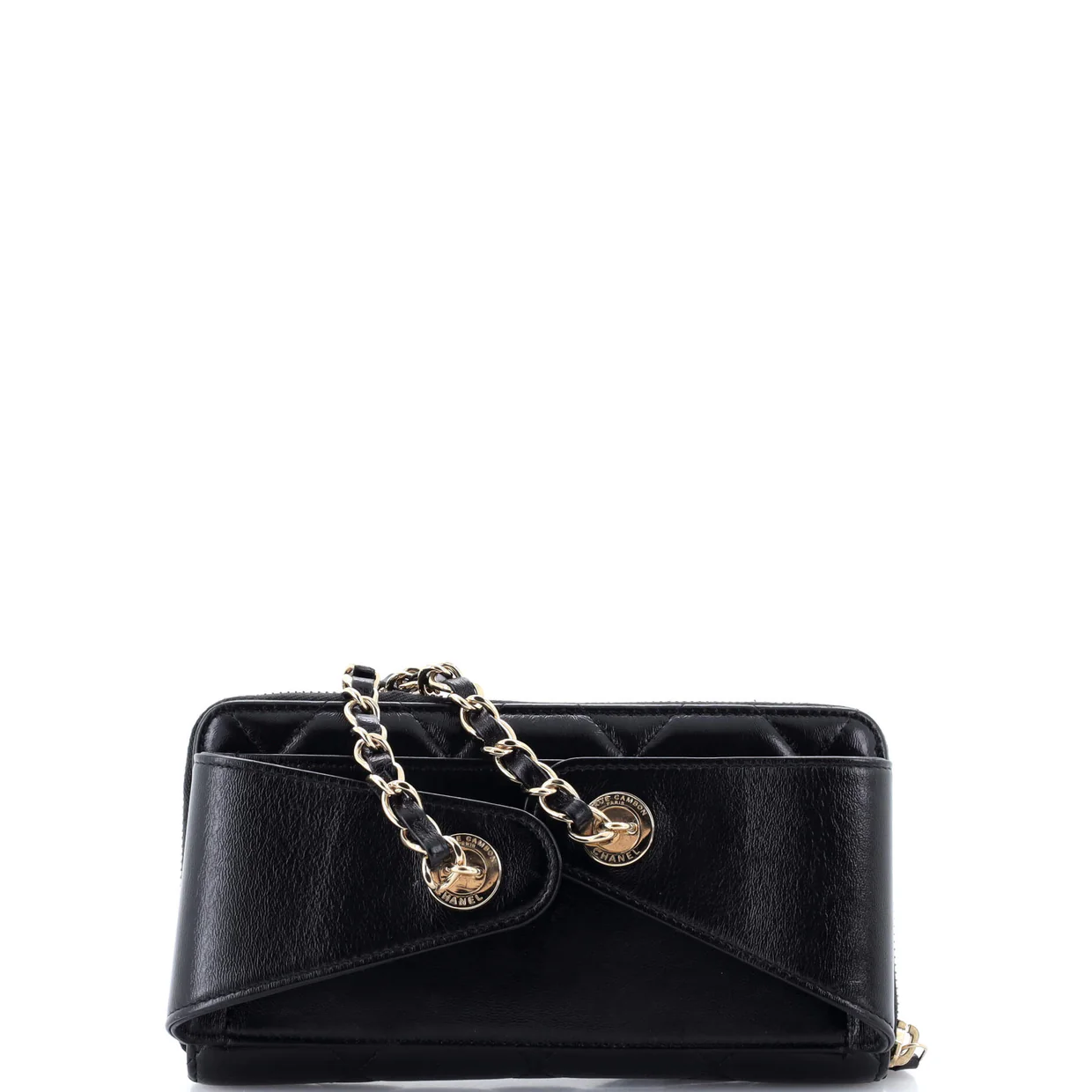 Zip Around Waist Belt Bag Quilted Shiny Lambskin - Deep Luxury