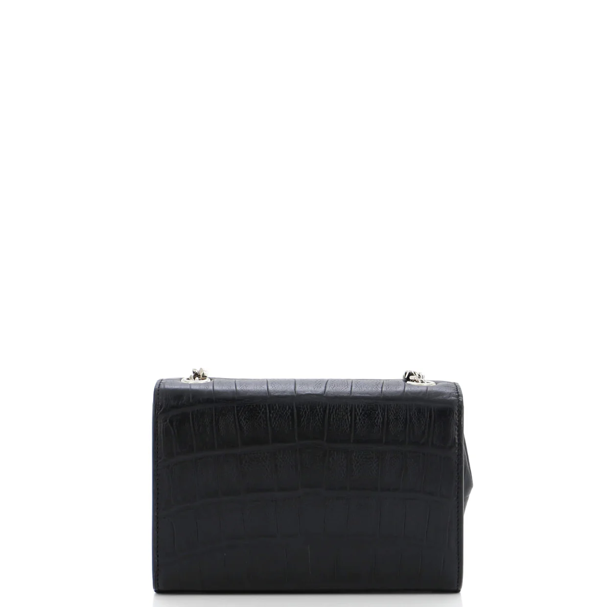 Classic Monogram Tassel Crossbody Bag Crocodile Embossed Leather Small - Deep Luxury