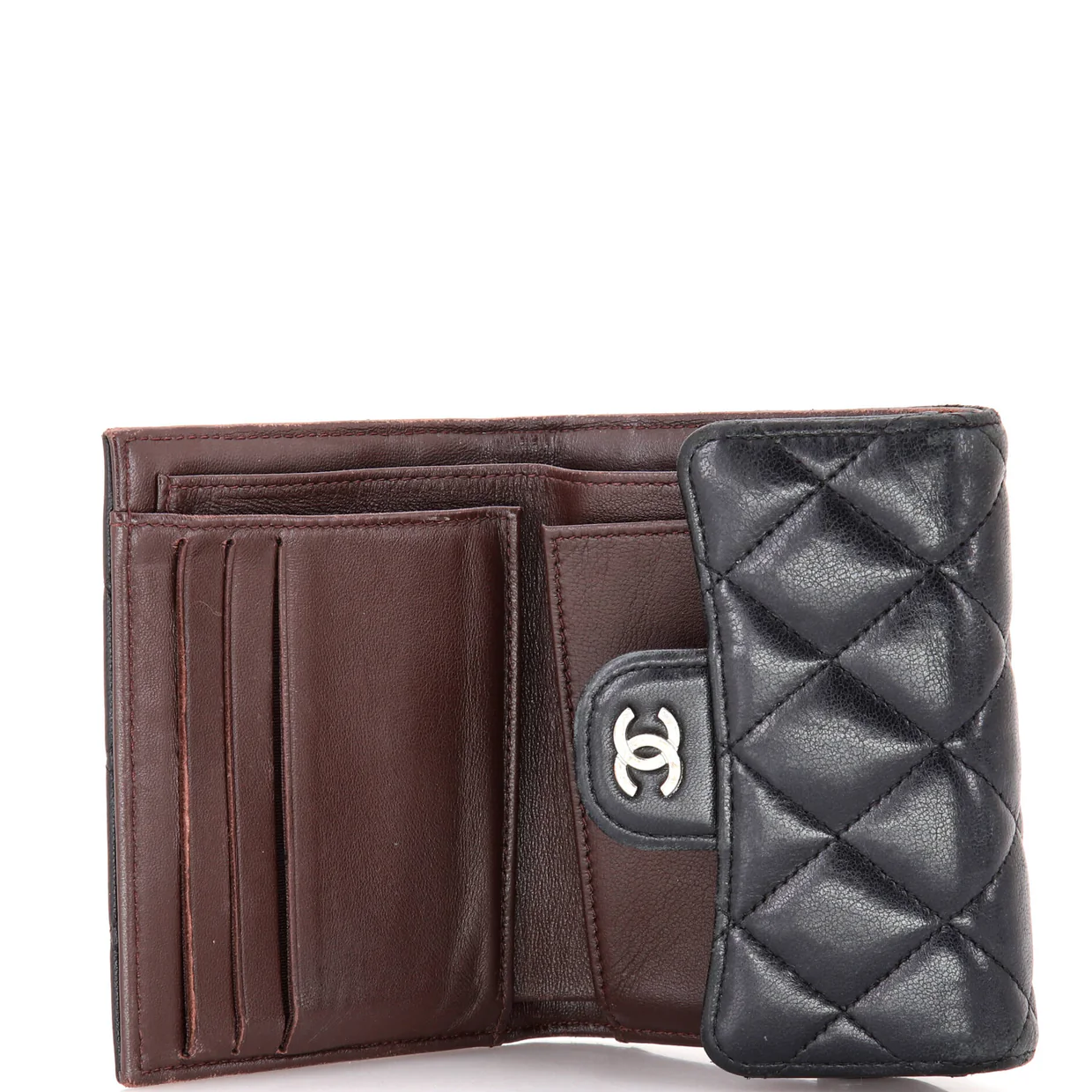 CC Compact Classic Flap Wallet Quilted Lambskin - Deep Luxury