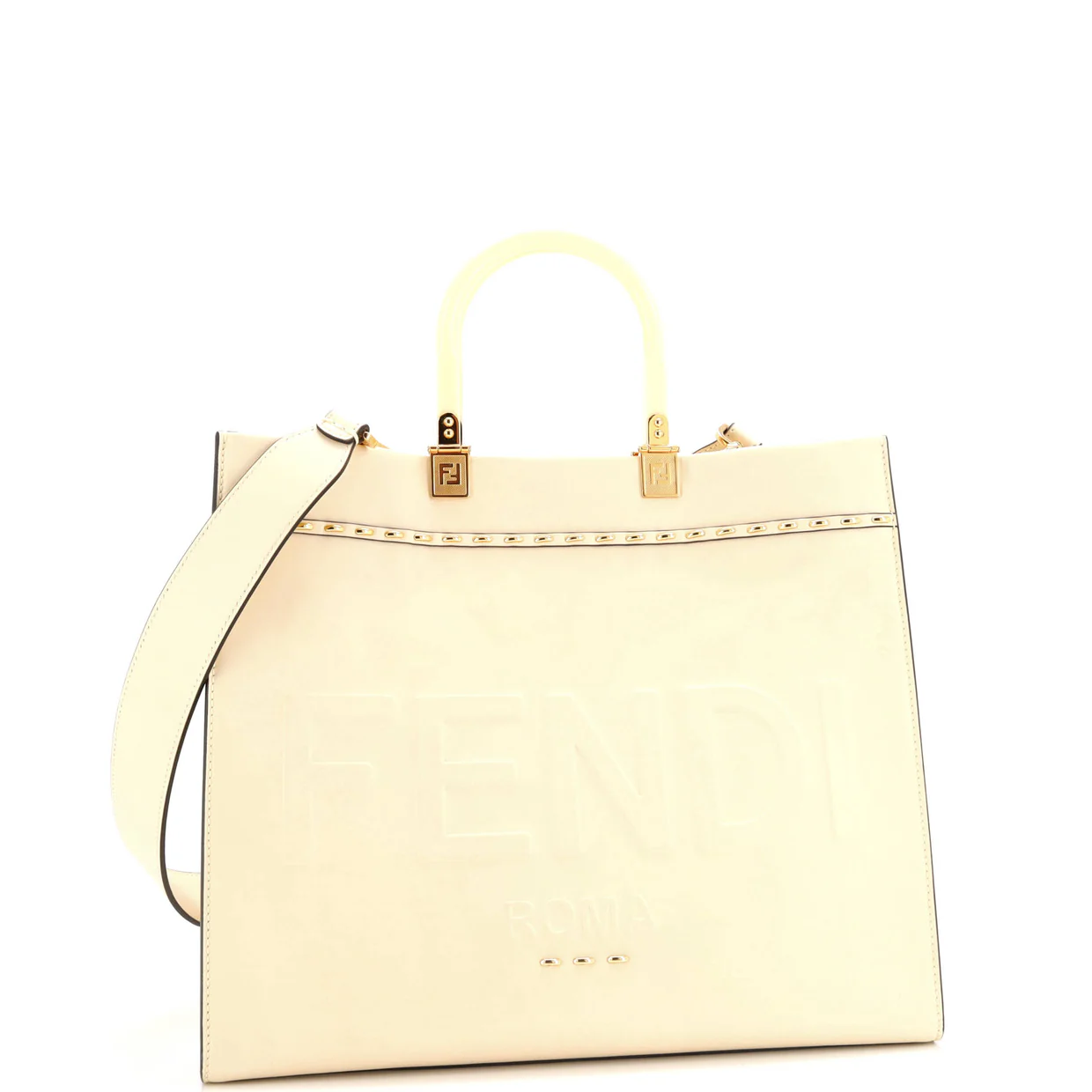 Sunshine Shopper Tote Studded Leather Medium - Deep Luxury