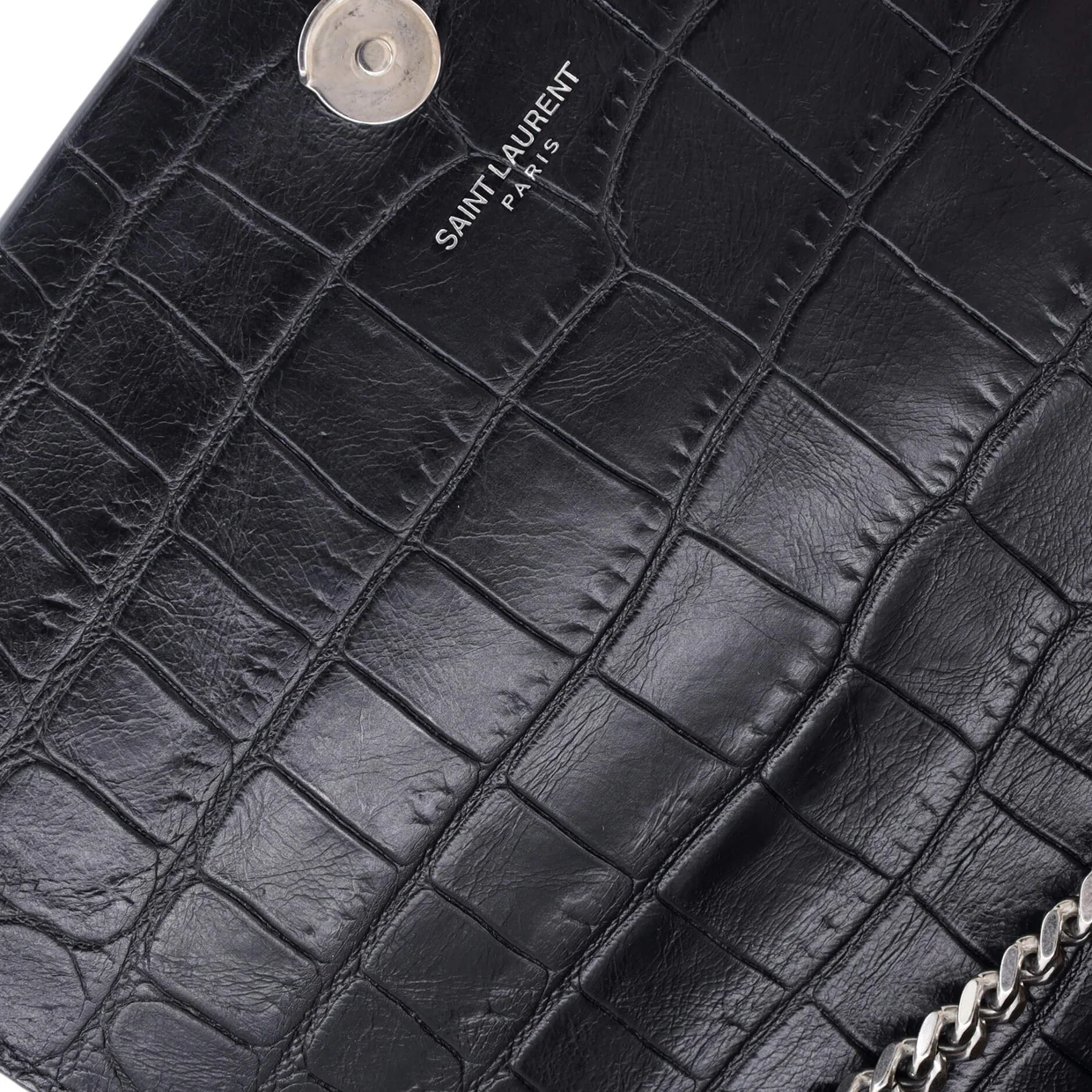 Classic Monogram Tassel Crossbody Bag Crocodile Embossed Leather Medium - Deep Luxury