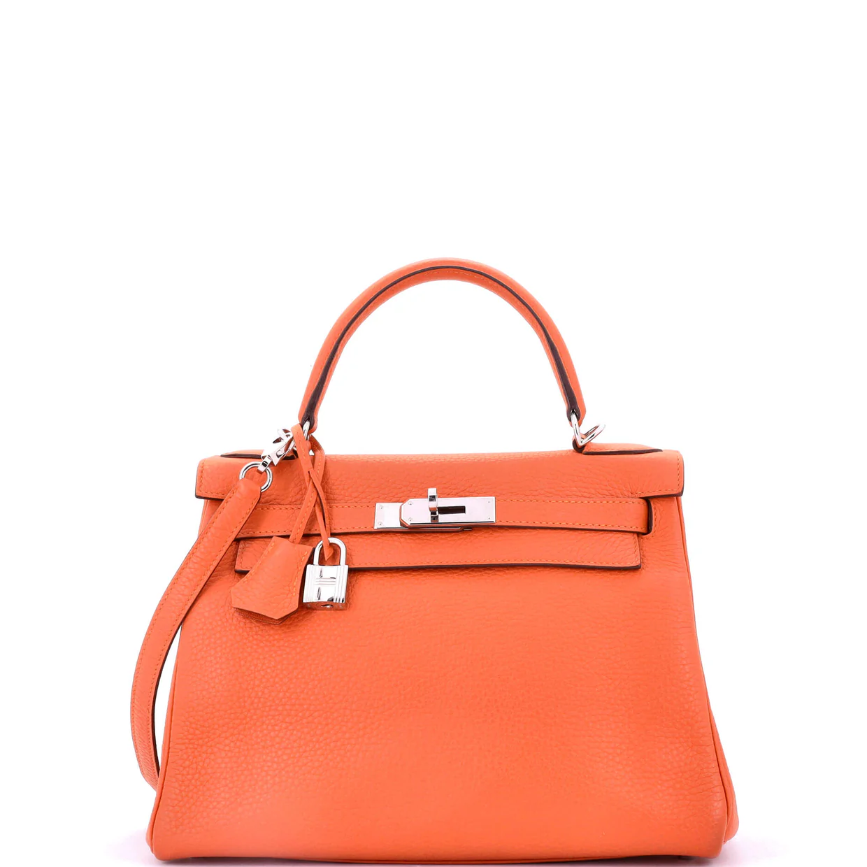 Kelly Handbag Feu Clemence with Palladium Hardware 28 - Deep Luxury