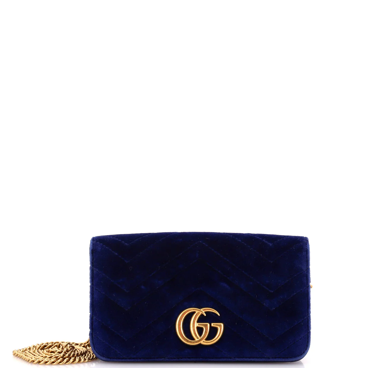 GG Marmont Chain Flap Bag Matelasse Velvet Mini - Deep Luxury