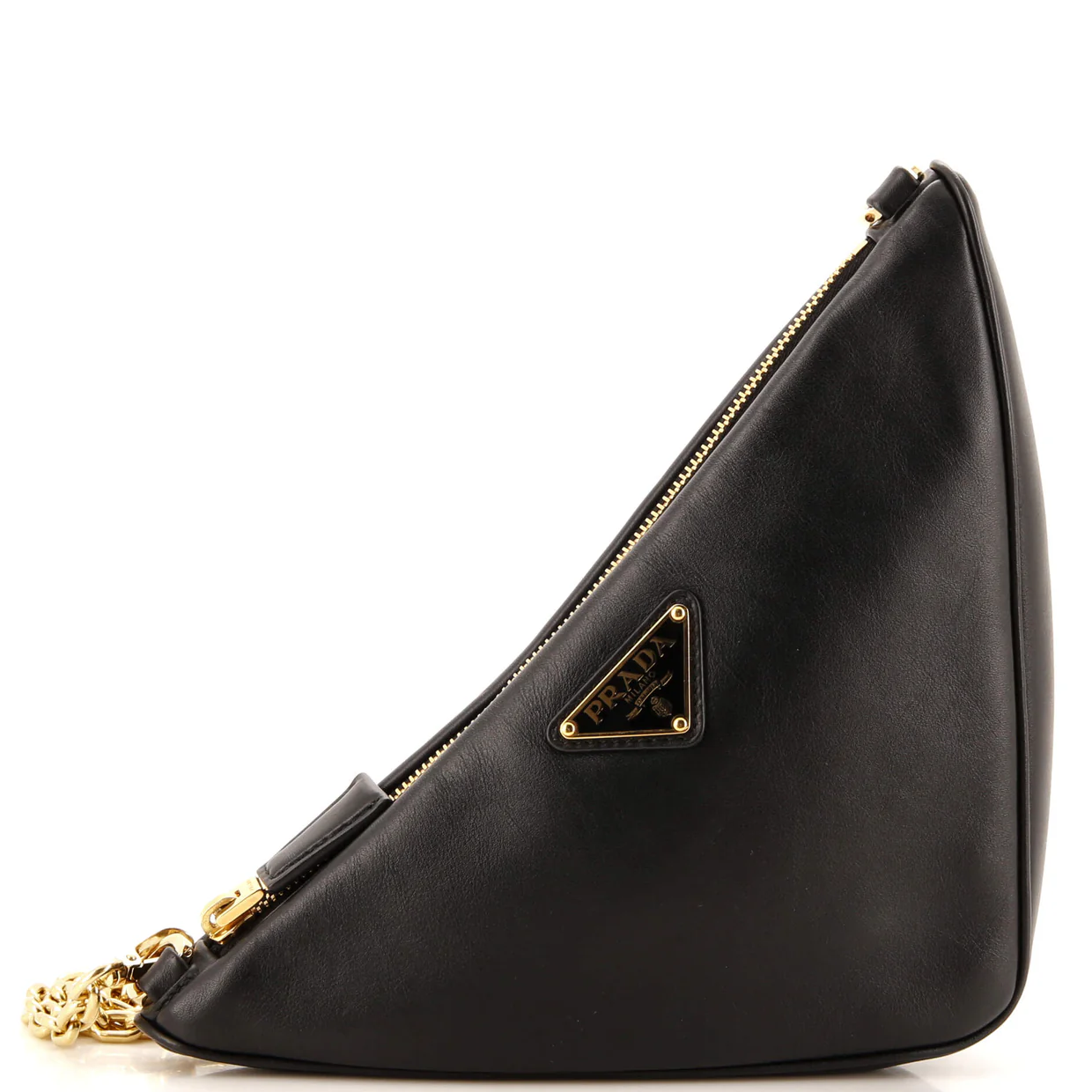 Double Symbole Triangle Bag Leather and Jacquard Mini - Deep Luxury