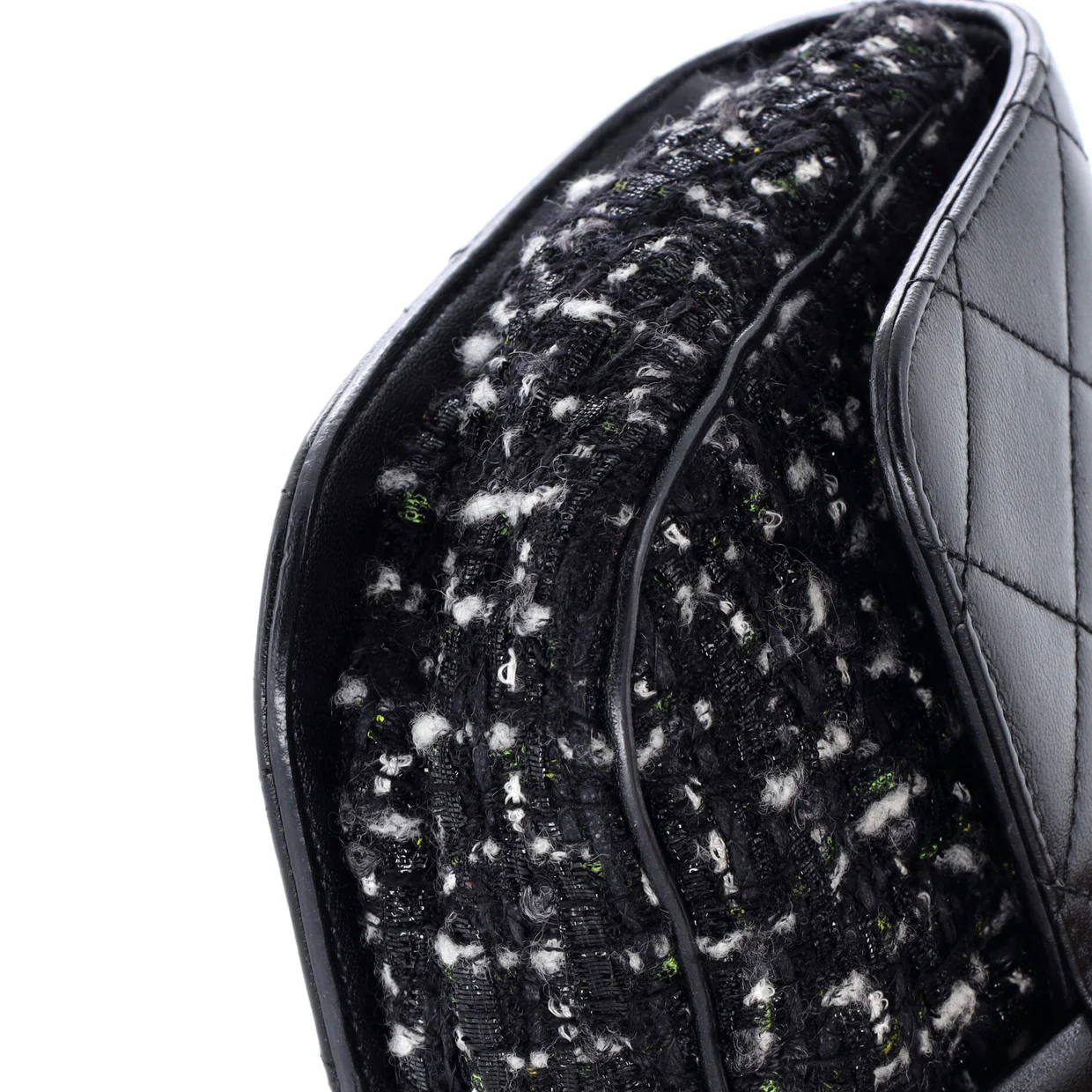 Chain Handle CC Flap Bag Quilted Lambskin and Tweed Small - Deep Luxury