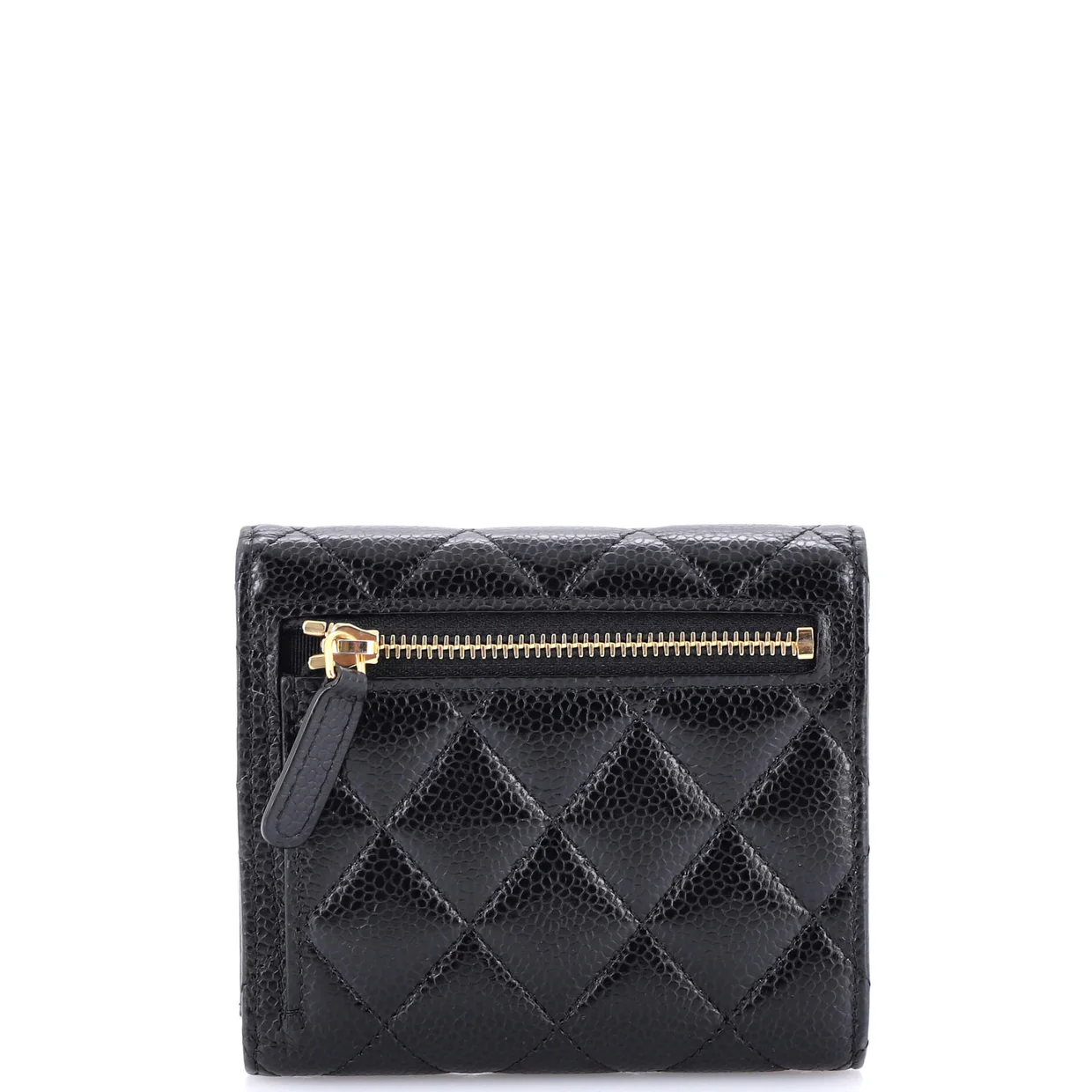 CC Compact Classic Flap Wallet Quilted Caviar - Deep Luxury