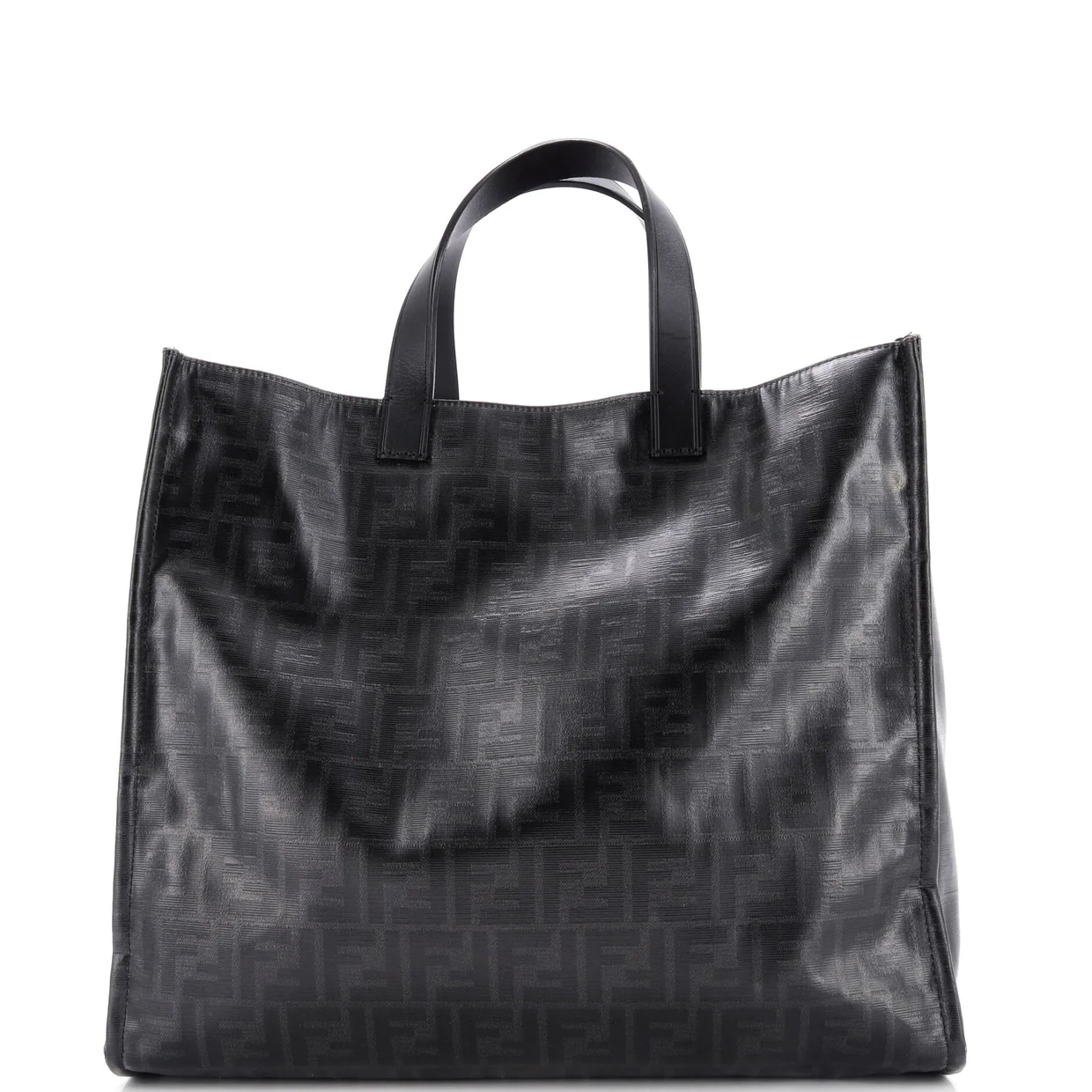 Mania Logo Shopper Tote Zucca Coated Canvas Large - Deep Luxury