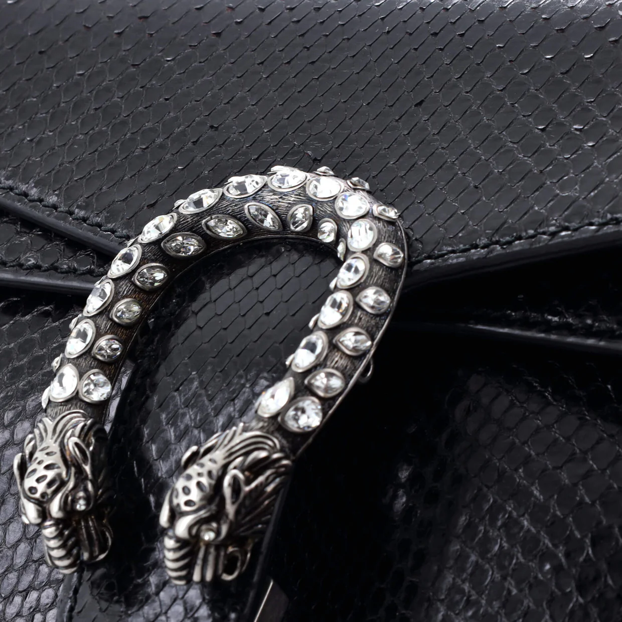Dionysus Bag Python with Embellished Detail Mini - Deep Luxury
