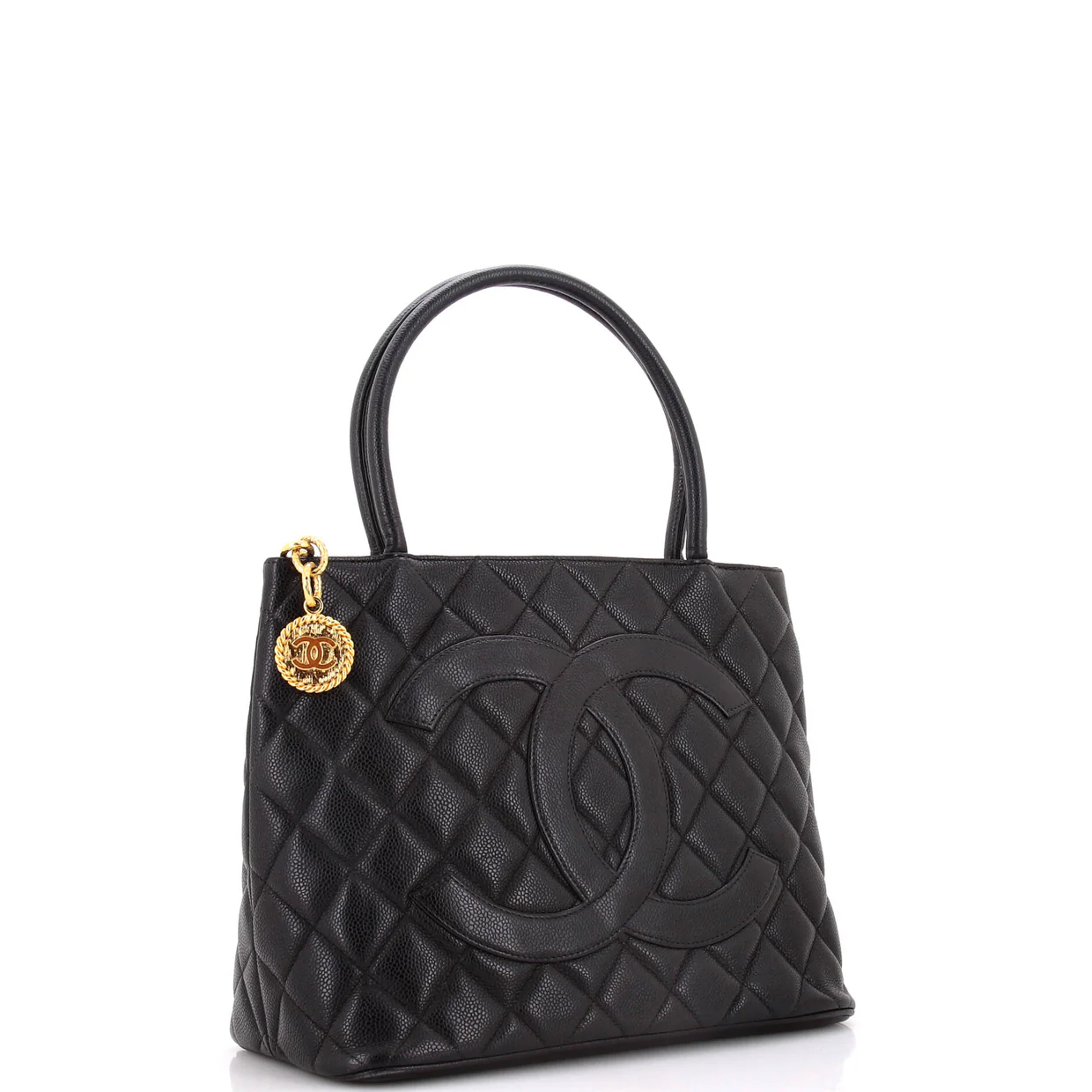 Medallion Tote Quilted Caviar - Deep Luxury