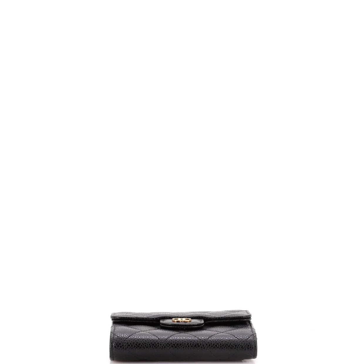 CC Compact Classic Flap Wallet Quilted Caviar - Deep Luxury
