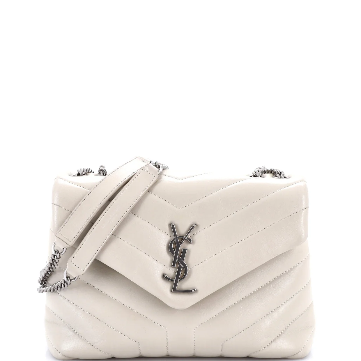 Loulou Shoulder Bag Matelasse Chevron Leather Small - Deep Luxury