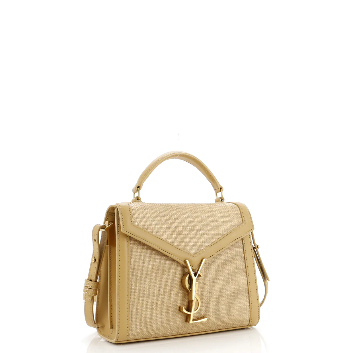 Cassandra Top Handle Bag Raffia with Leather Mini - Deep Luxury
