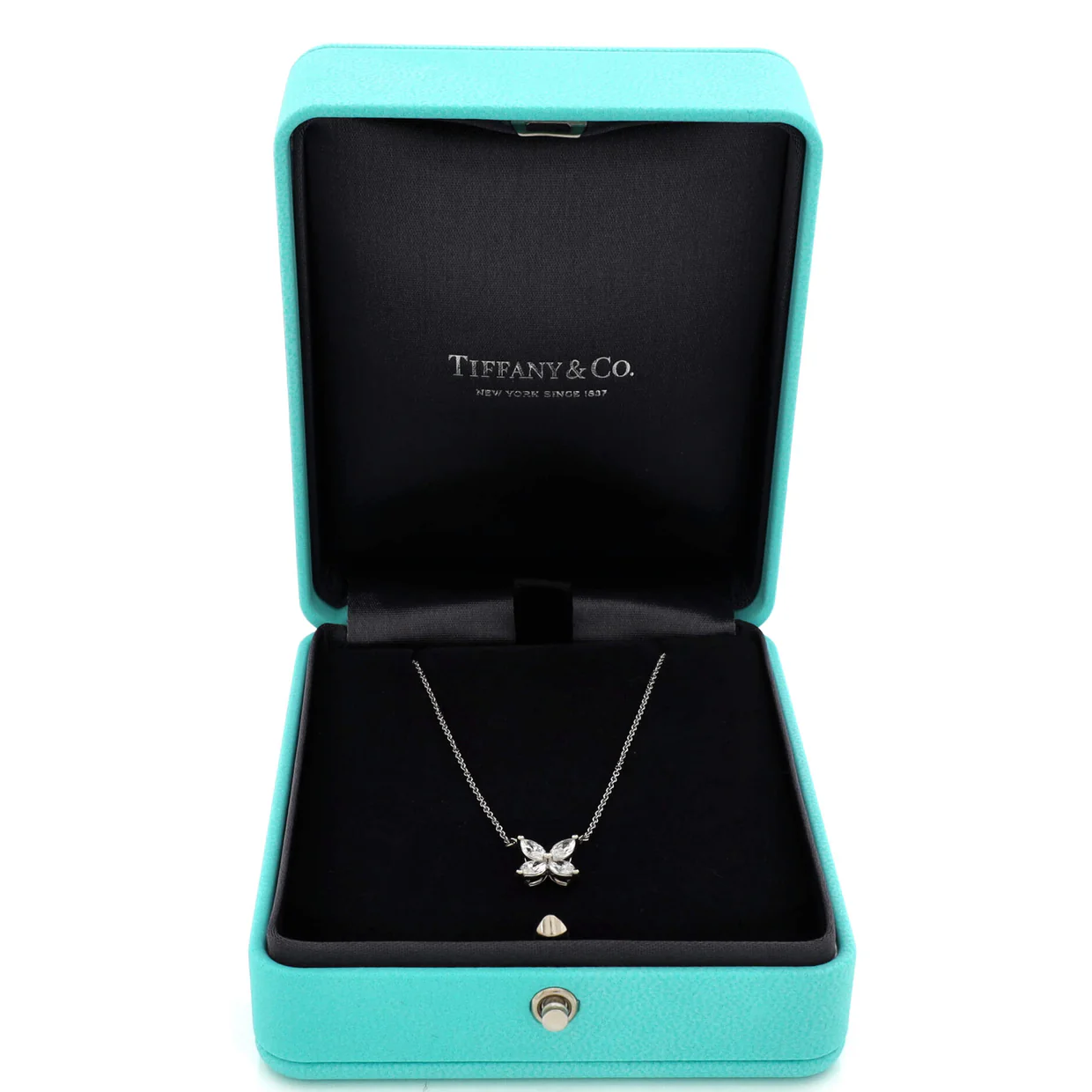 Victoria Pendant Necklace Platinum with Diamonds Large - Deep Luxury