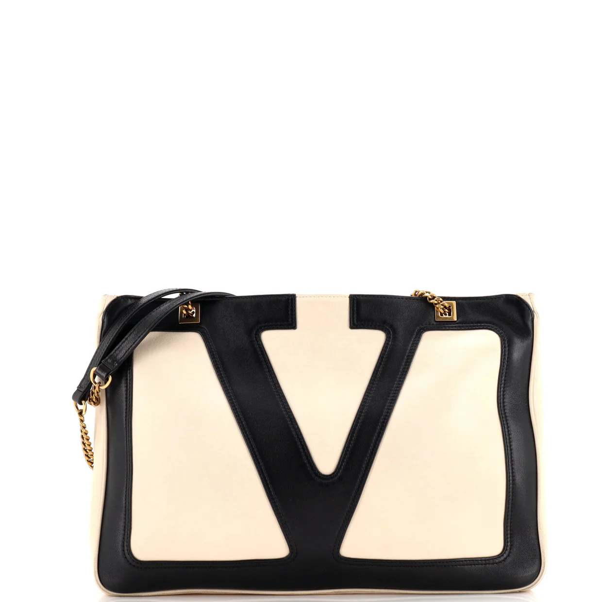 Viva Superstar Chain Tote Leather Medium - Deep Luxury