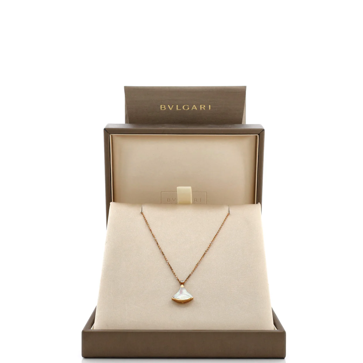 Divas' Dream Pendant Necklace 18K Rose Gold with Mother of Pearl and Diamond Small - Deep Luxury