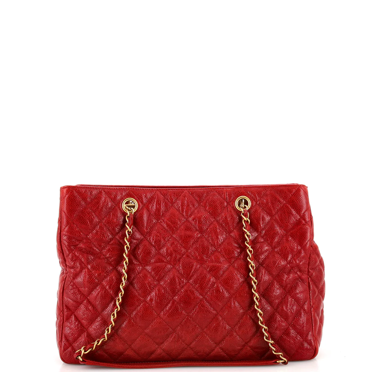 Two Tone Shopping Tote Quilted Caviar Large - Deep Luxury