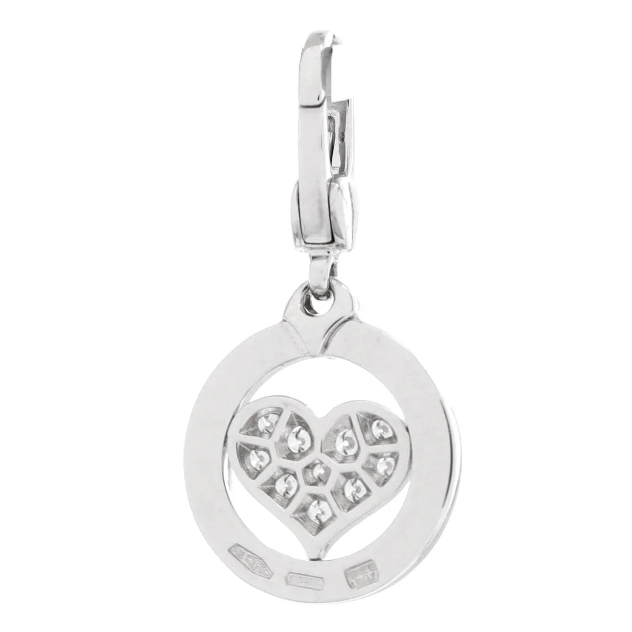 Tondo Heart Pendant Pendant u0026 Charms 18K White Gold and Diamonds Small - Deep Luxury