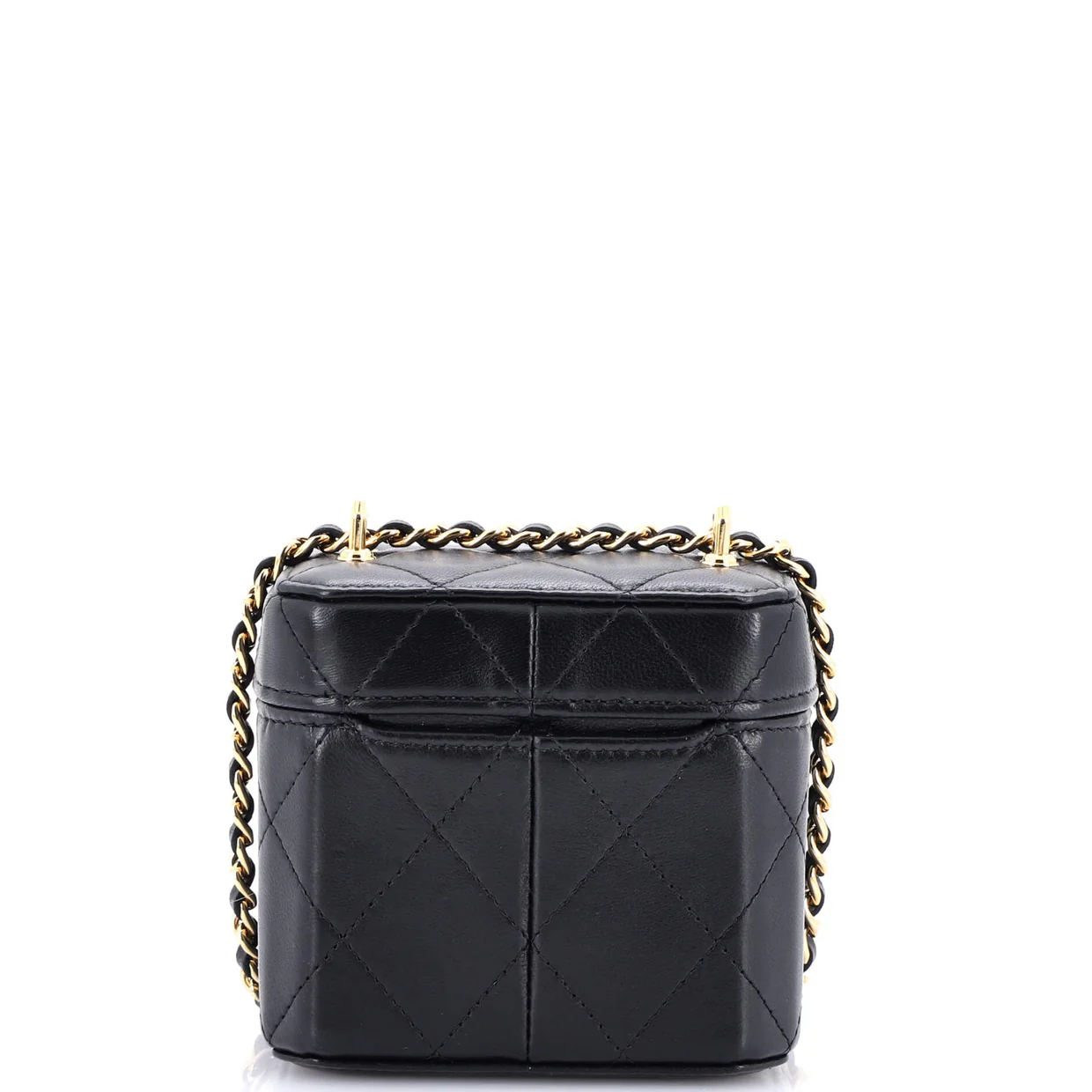 CC Turnlock Box Vanity Case with Chain Quilted Lambskin Mini - Deep Luxury