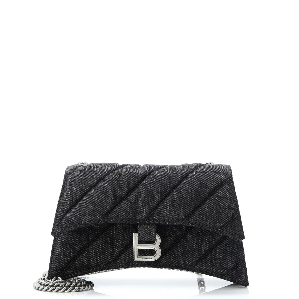 Crush Chain Flap Bag Quilted Denim Small - Deep Luxury