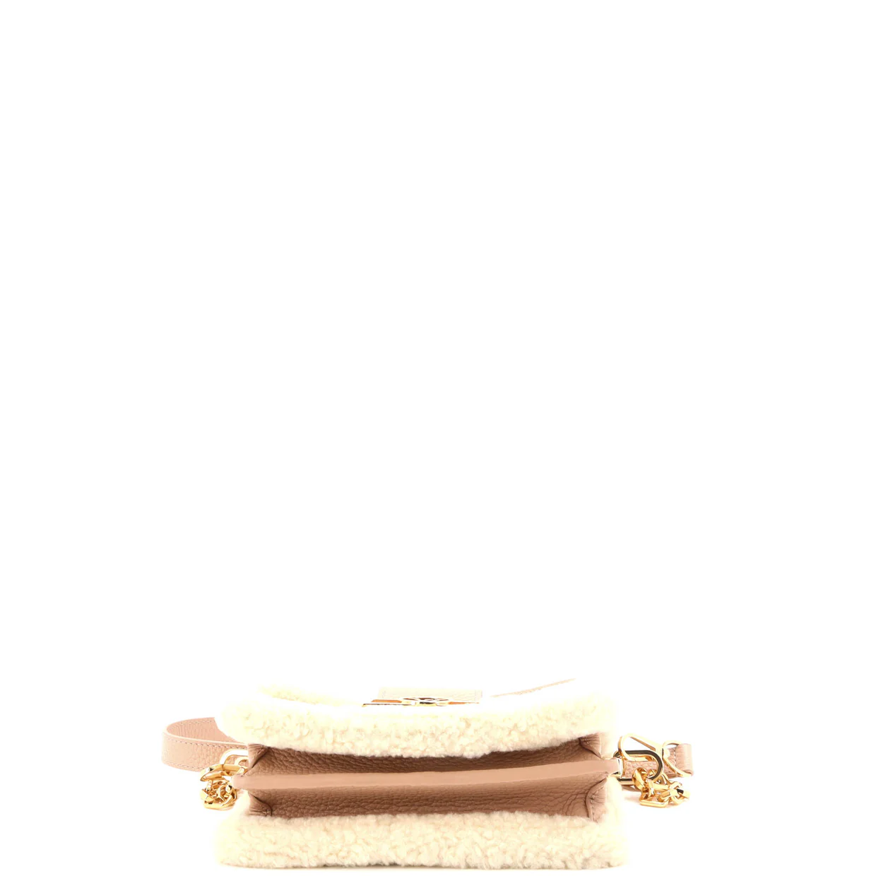 Dauphine Shoulder Bag Leather with Shearling Mini - Deep Luxury