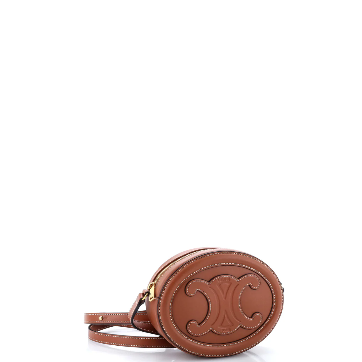 Triomphe Oval Crossbody Bag Leather Mini - Deep Luxury