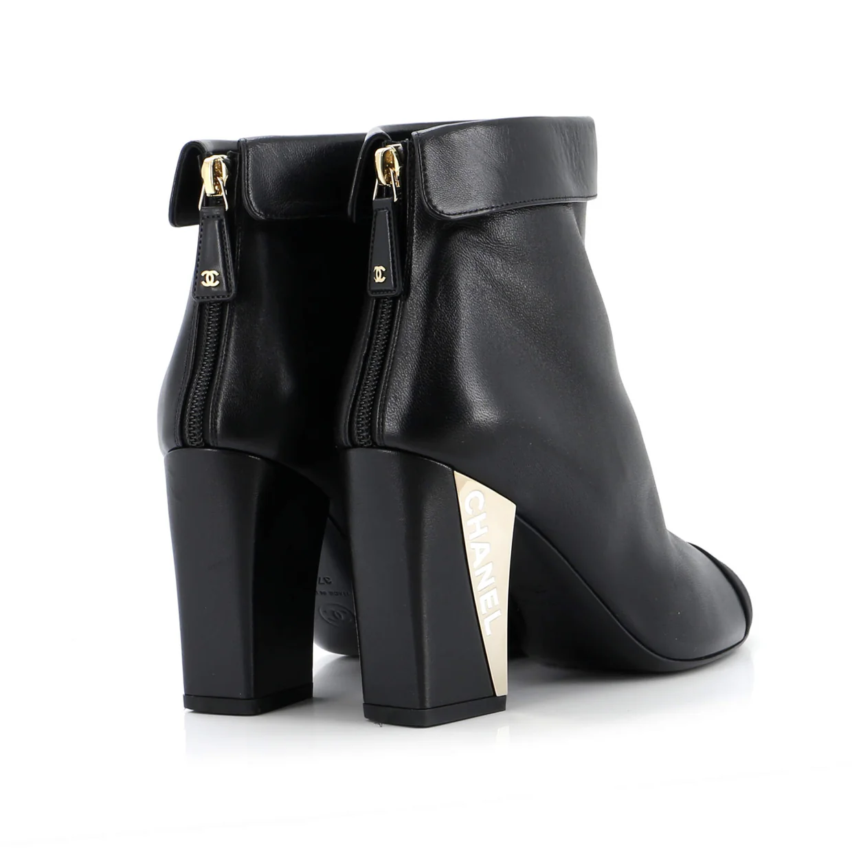 Women's Logo Cap Toe Fold Over Boots Leather with Grosgrain - Deep Luxury