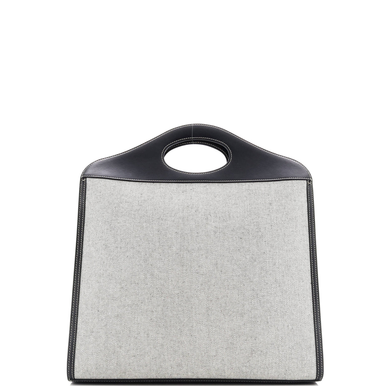 Logo Pocket Tote Canvas with Leather Medium - Deep Luxury