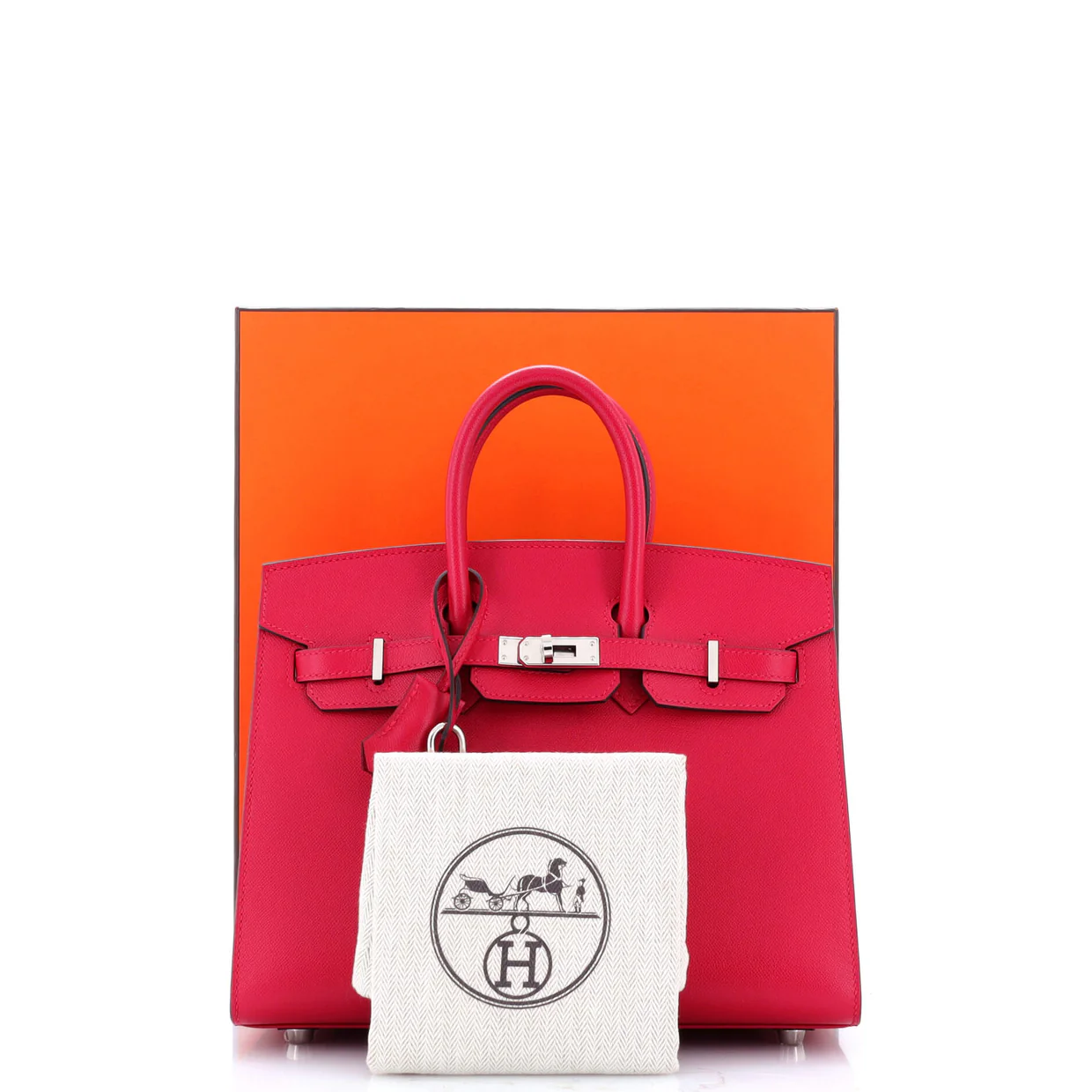 Birkin Sellier Bag Framboise Madame with Palladium Hardware 25 - Deep Luxury