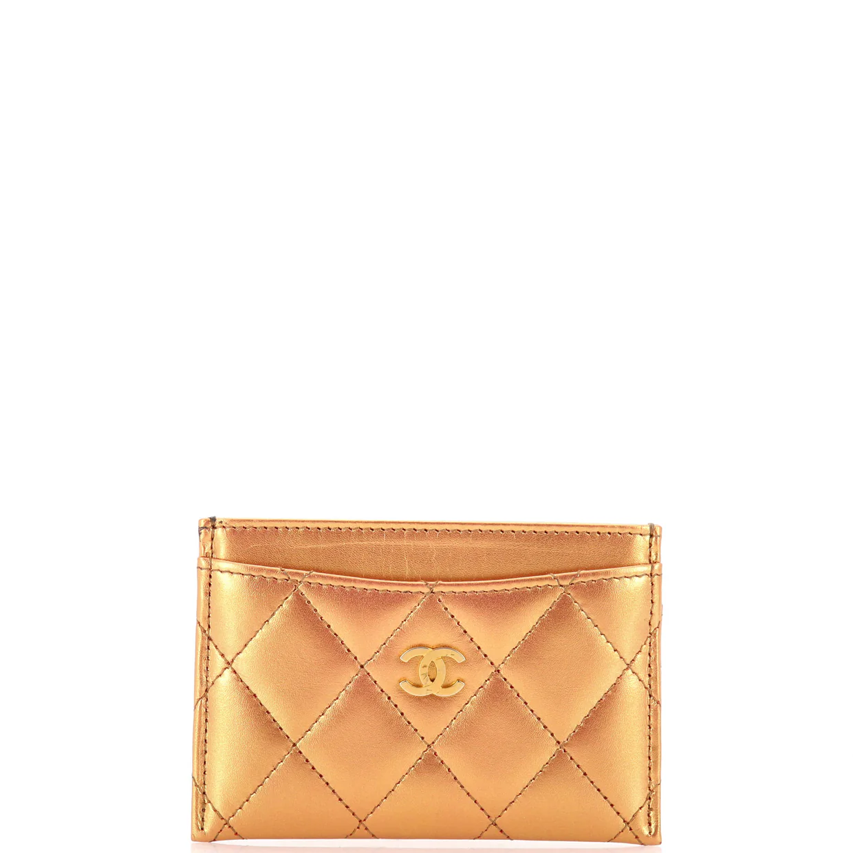 Classic Card Holder Quilted Iridescent Lambskin - Deep Luxury