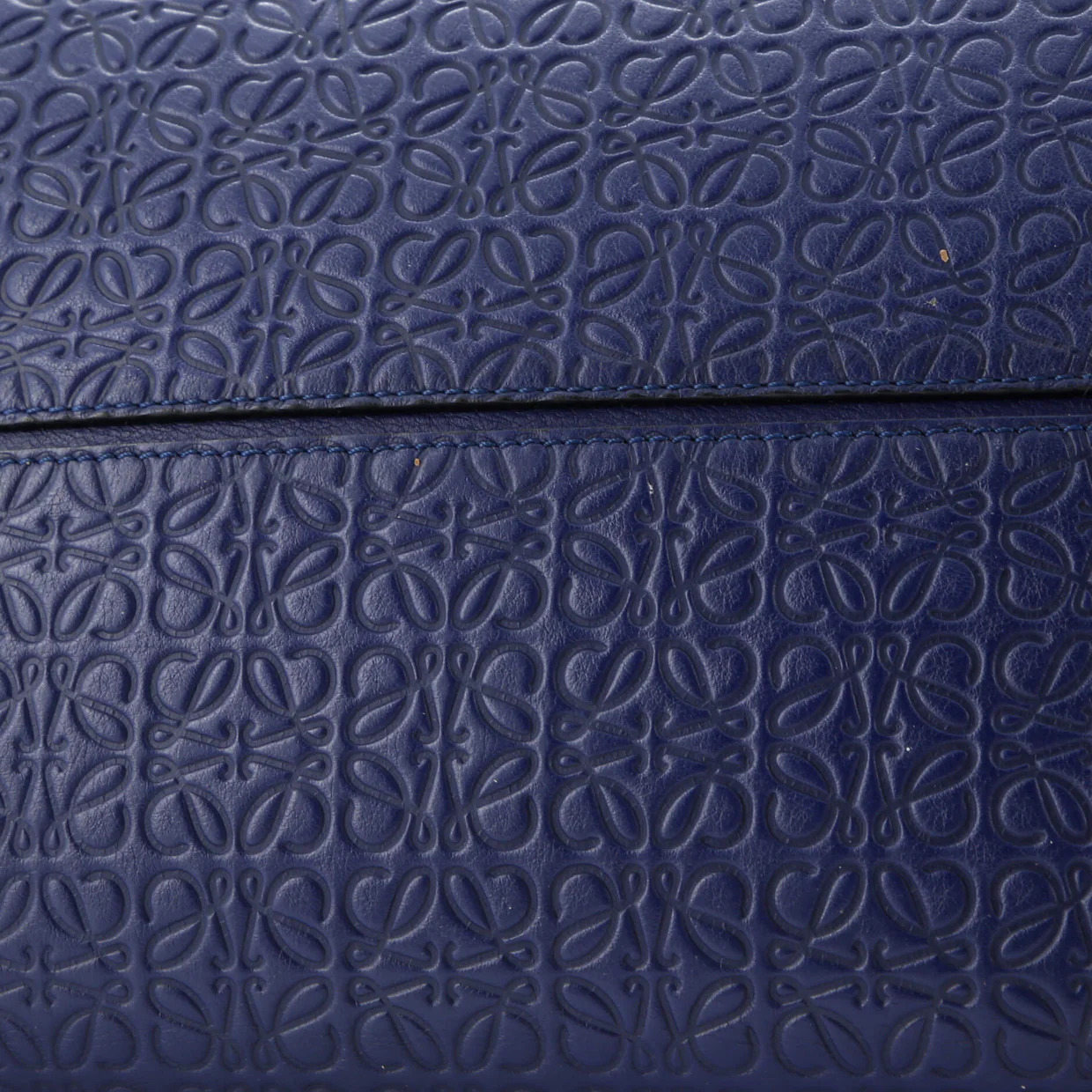 T Shopper Tote Anagram Embossed Leather - Deep Luxury