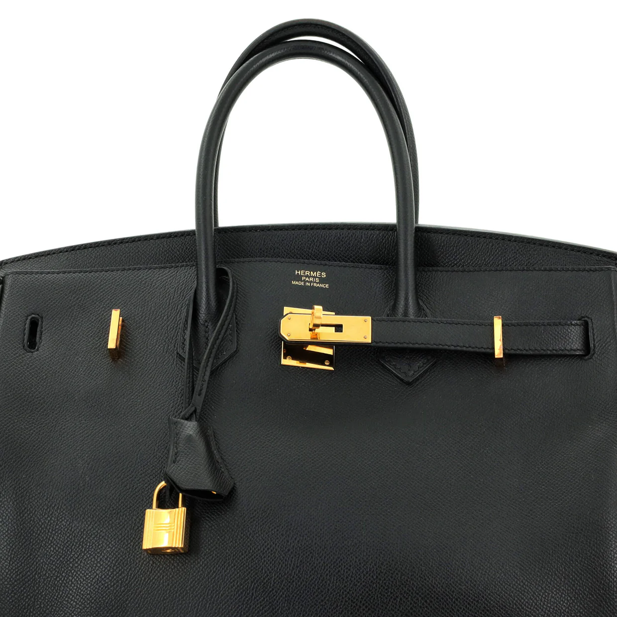 Birkin Handbag Noir Epsom with Gold Hardware 35 - Deep Luxury