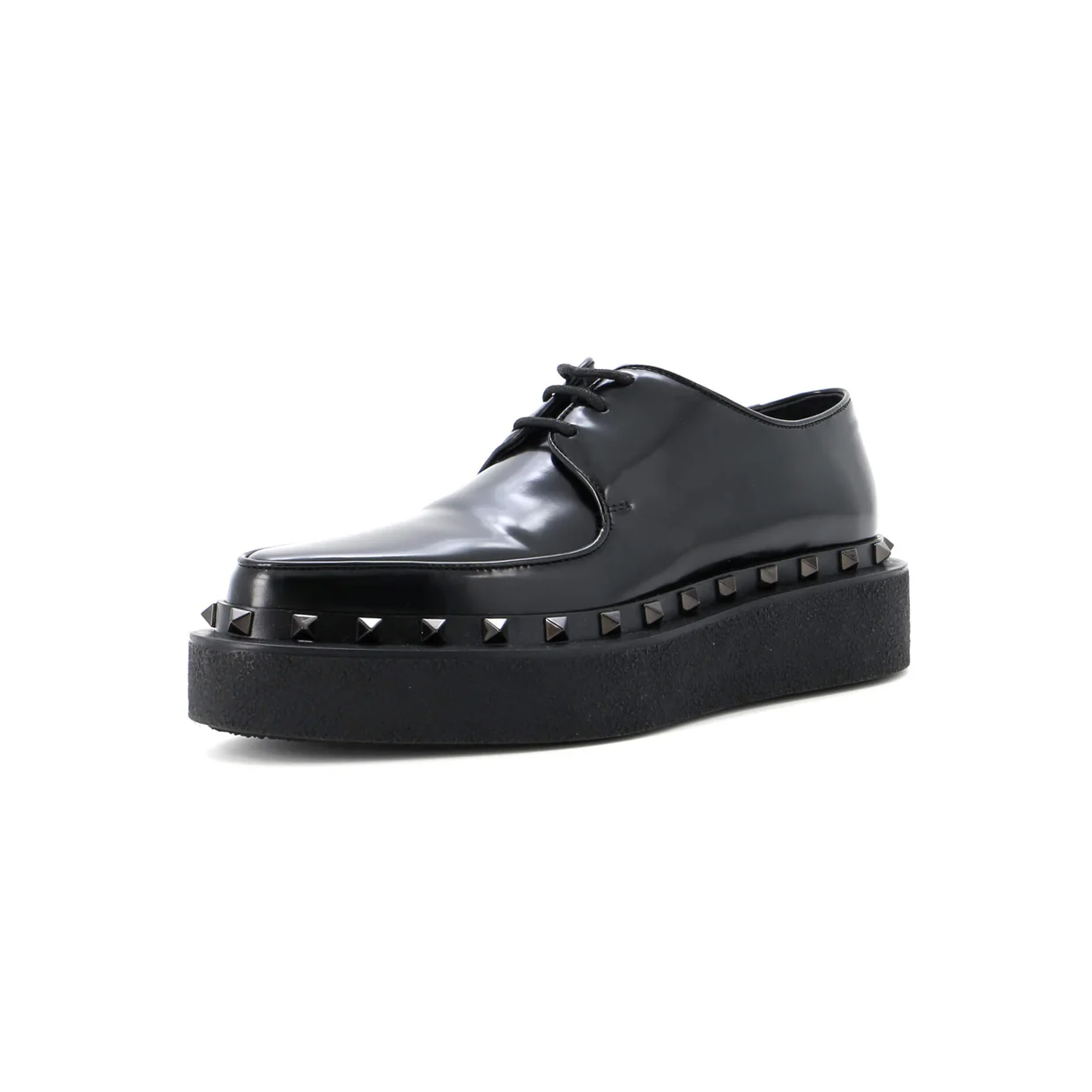 Women's Rockstud M-Way Platform Derby Shoes Leather - Deep Luxury