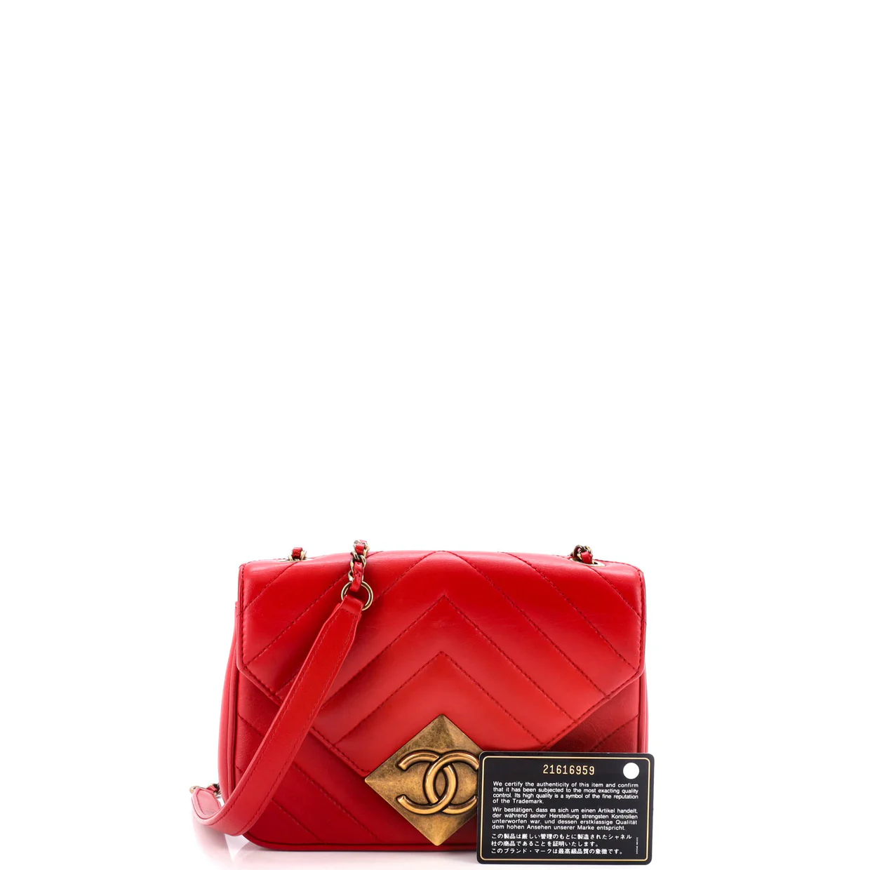 Pyramid CC Flap Bag Chevron Lambskin Mini - Deep Luxury
