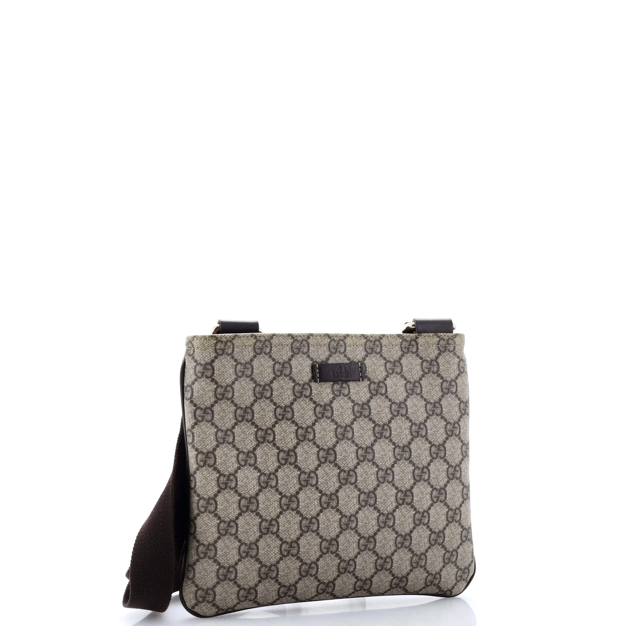Zip Top Messenger Bag GG Coated Canvas Small - Deep Luxury