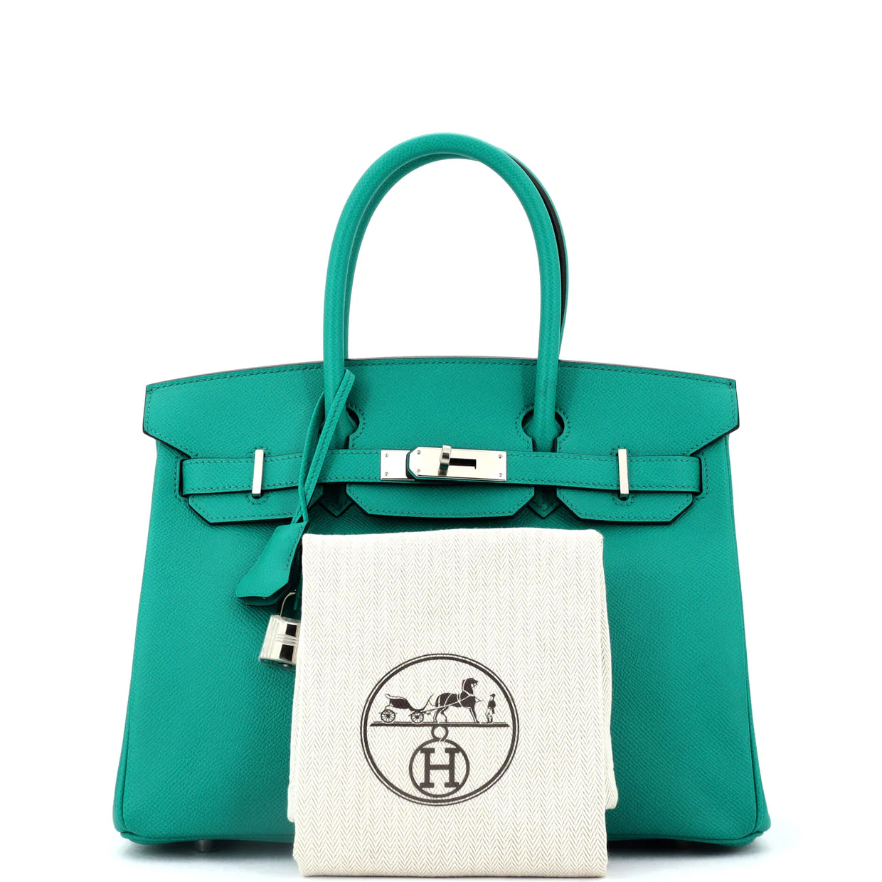 Birkin Handbag Bleu Paon Epsom with Palladium Hardware 30 - Deep Luxury