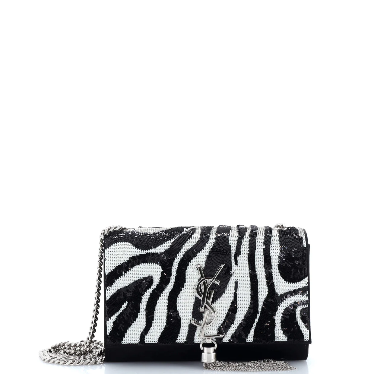 Classic Monogram Tassel Crossbody Bag Printed Sequins with Satin Small - Deep Luxury
