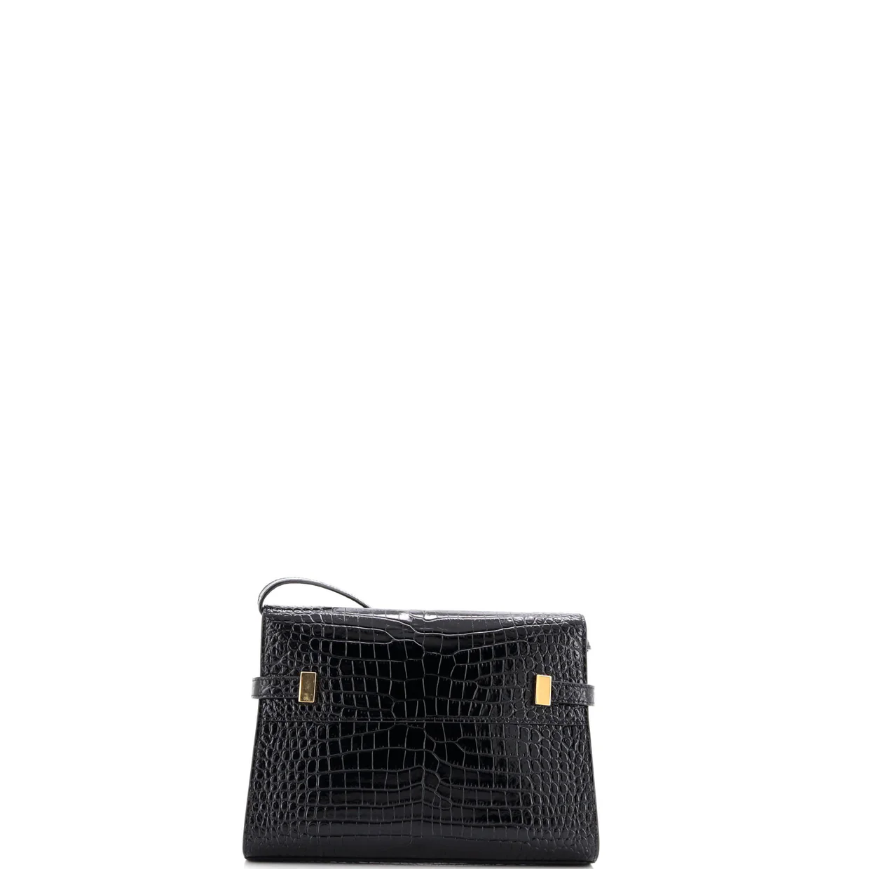 Manhattan Shoulder Bag Crocodile Embossed Leather Small - Deep Luxury