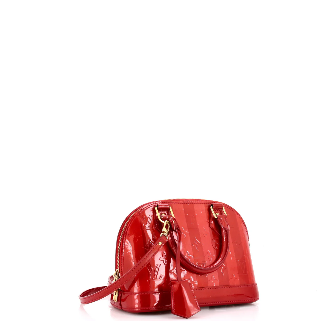 Alma Handbag Limited Edition Monogram Vernis Rayures BB - Deep Luxury