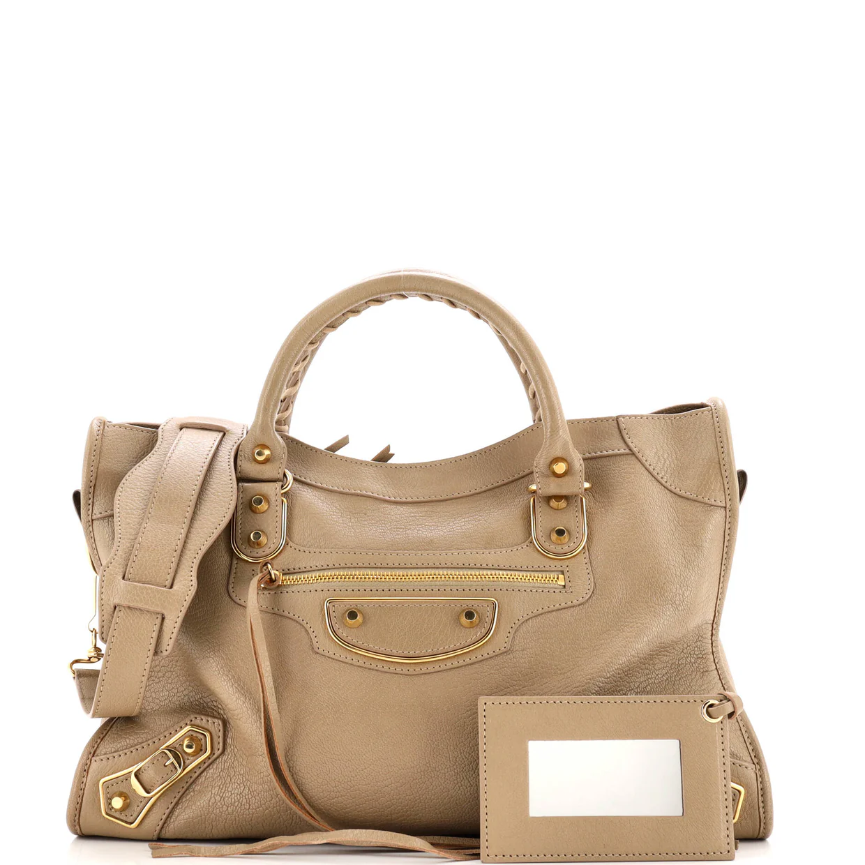 City Classic Metallic Edge Bag Leather Medium - Deep Luxury