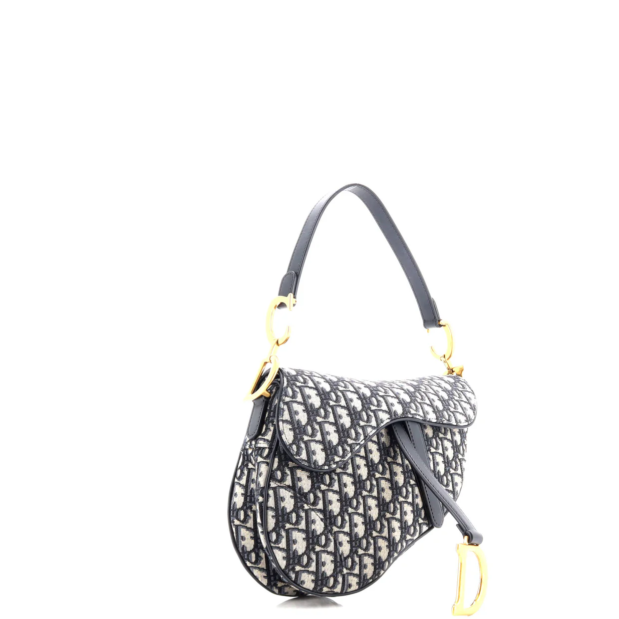Saddle Handbag with Strap Oblique Canvas Medium - Deep Luxury