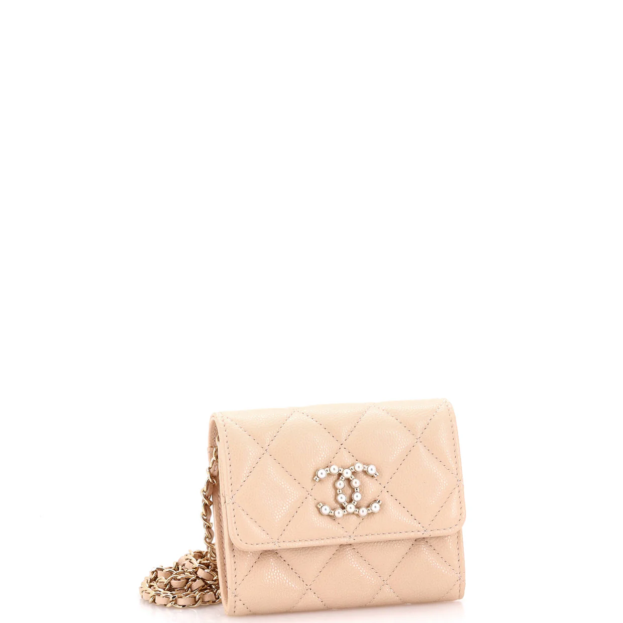 Coco Candy Card Holder on Chain Quilted Caviar - Deep Luxury