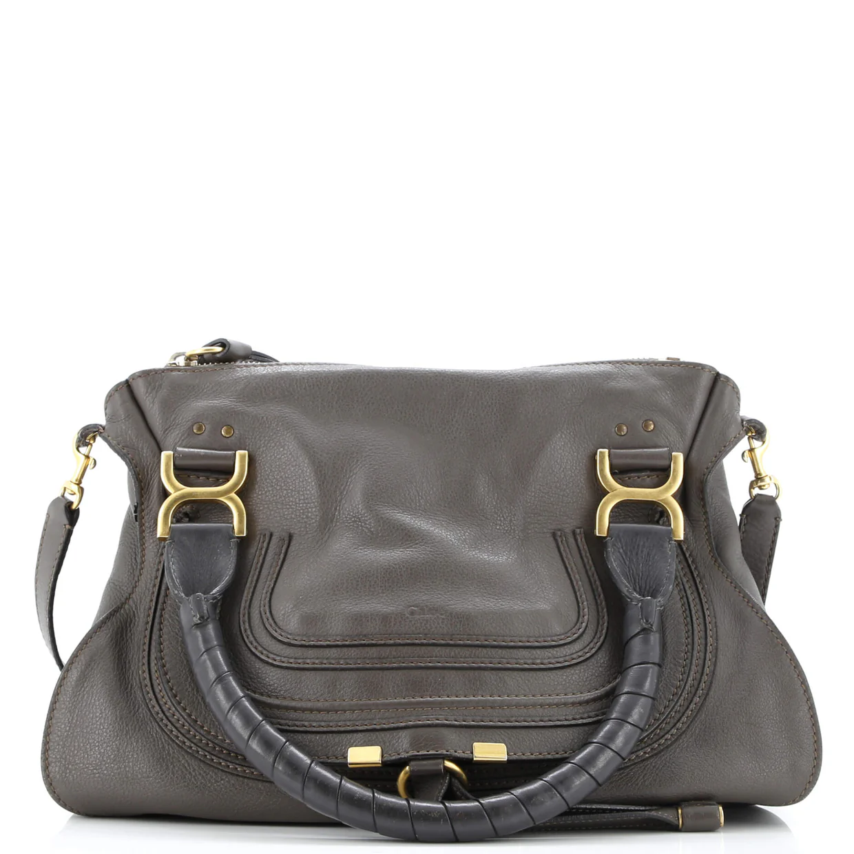 Marcie Satchel Leather Medium - Deep Luxury