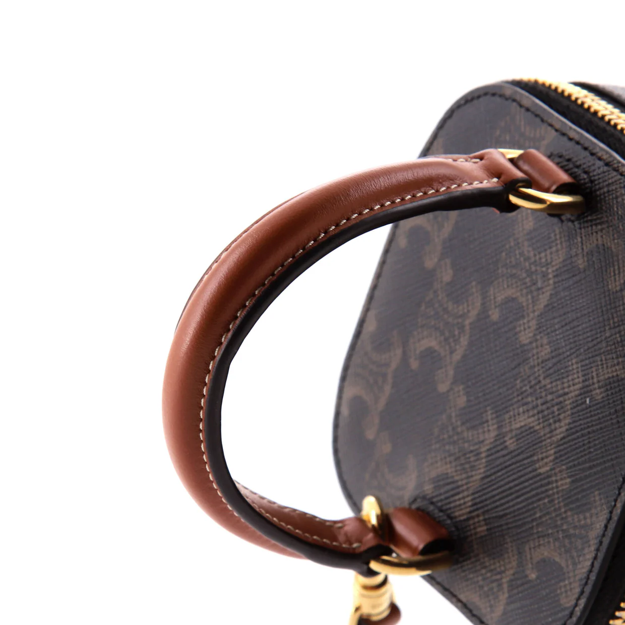 Top Handle Square Vanity Case Triomphe Coated Canvas Mini - Deep Luxury