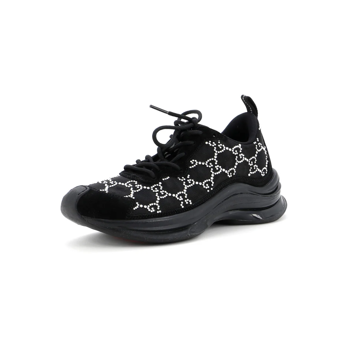 Run Sneakers Crystal GG Embellished Mesh and Suede - Deep Luxury