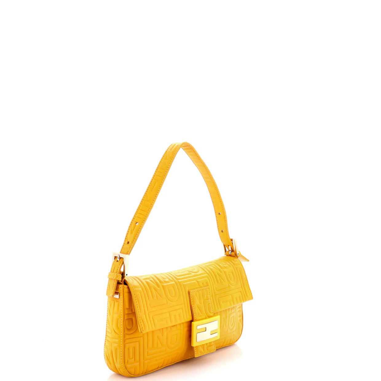 Baguette Bag Logo Embossed Leather Small - Deep Luxury